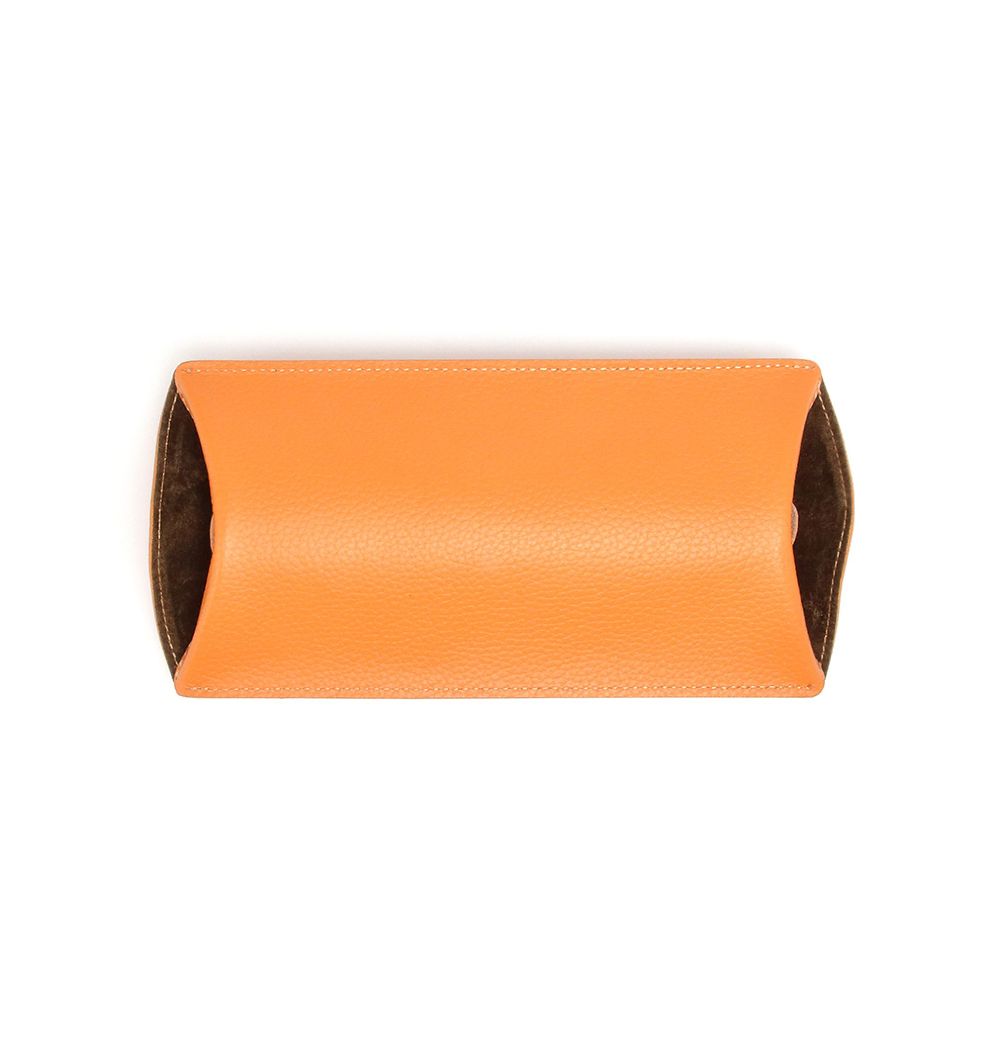 DIFFUSER TOKYO / CYLINDRICAL LEATHER EYEWEAR CASE / ORANGE