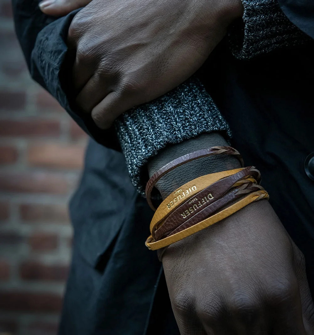 DIFFUSER TOKYO / TWISTED LEATHER SOFT BRACECODE / RED