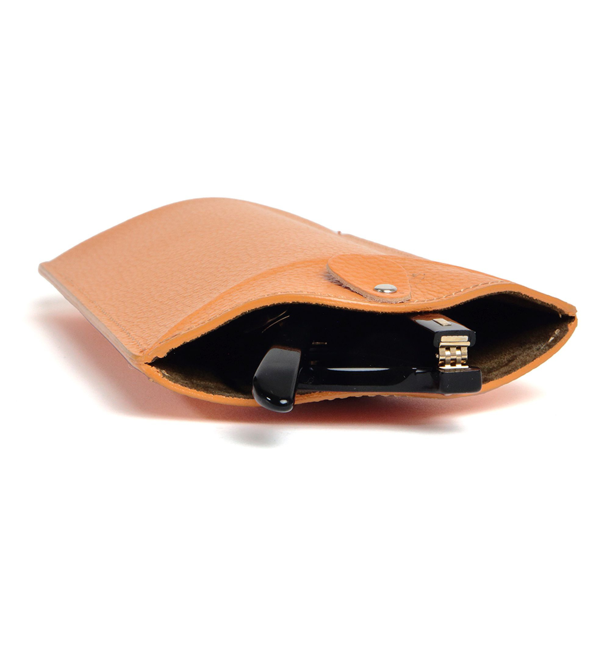 DIFFUSER TOKYO / CYLINDRICAL LEATHER EYEWEAR CASE / ORANGE