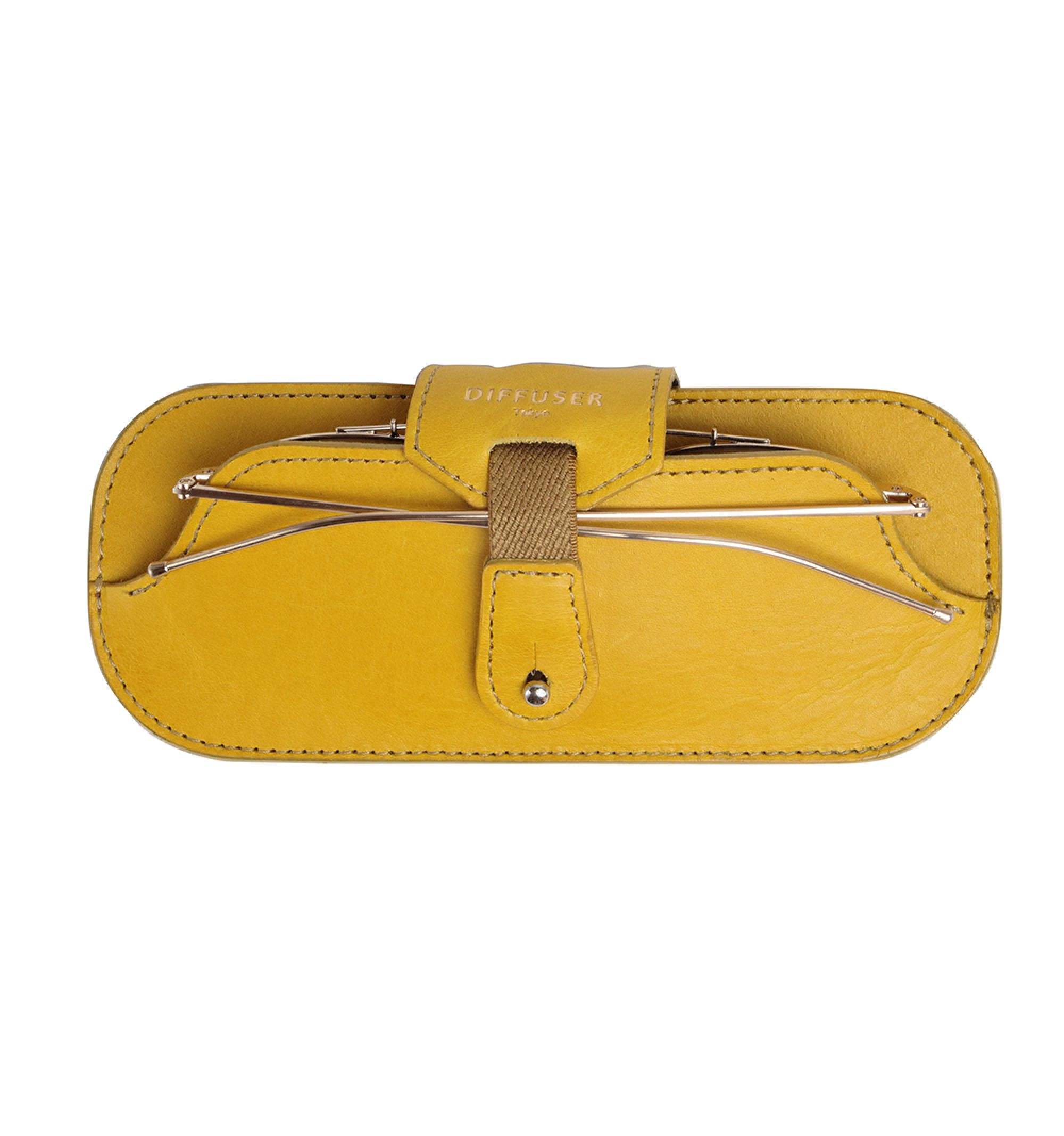 DIFFUSER TOKYO / OIL LEATHER SMART EYEWEAR CASE / YELLOW & NAVY