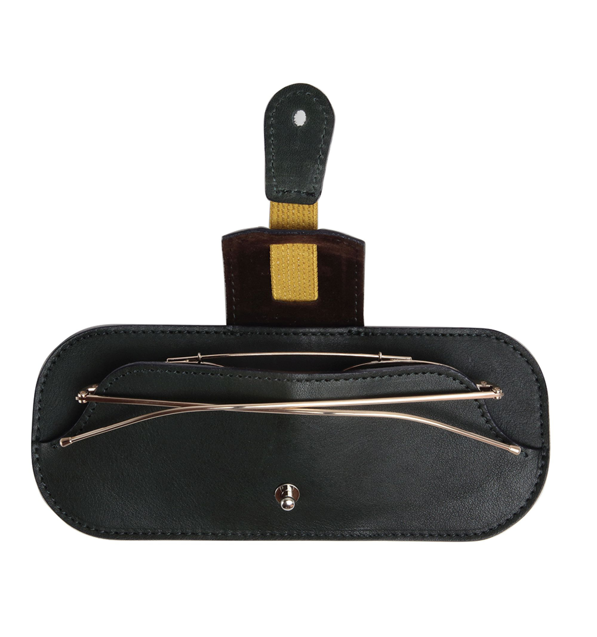DIFFUSER TOKYO / OIL LEATHER SMART EYEWEAR CASE / DARK GREEN & BROWN