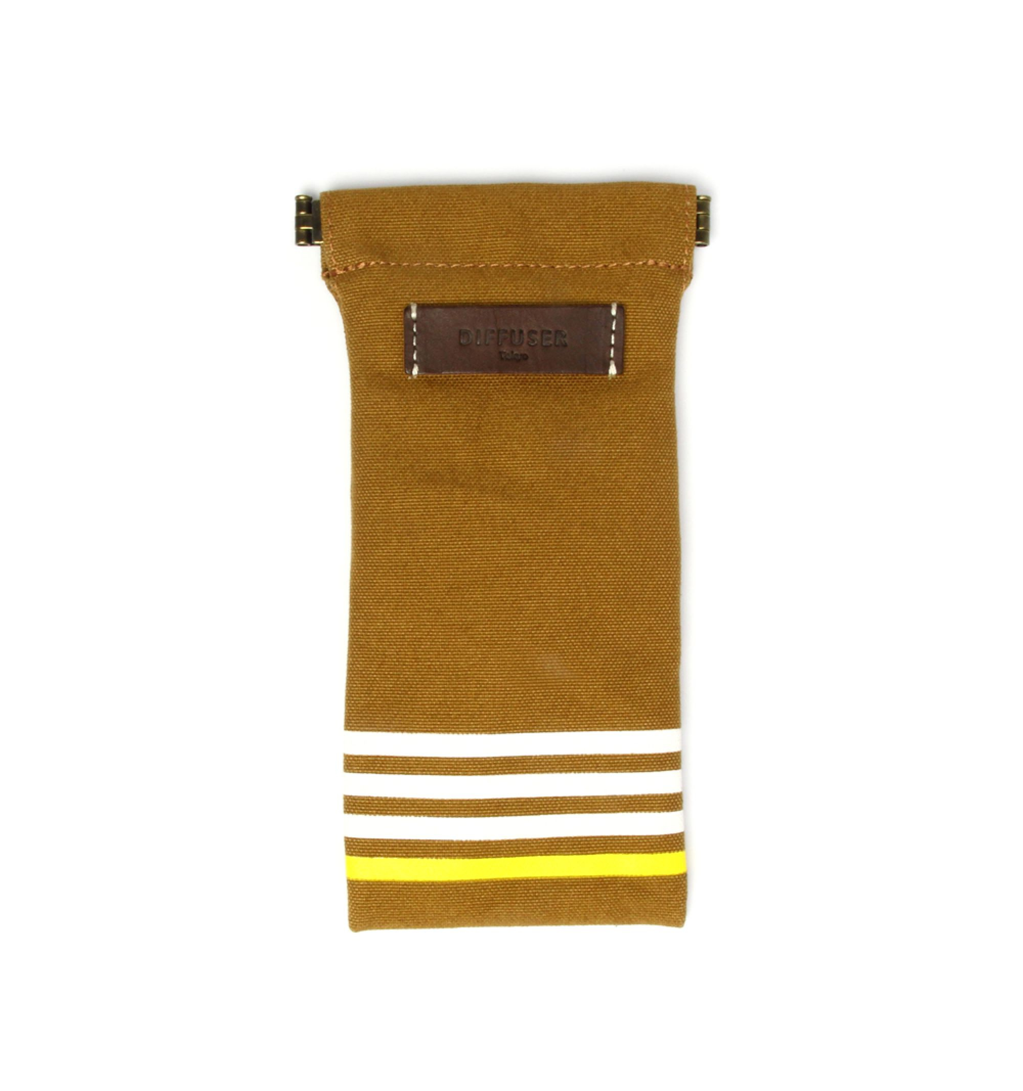 DIFFUSER TOKYO / STRIPE CANVAS SOFT EYEWEAR CASE / DARK BROWN