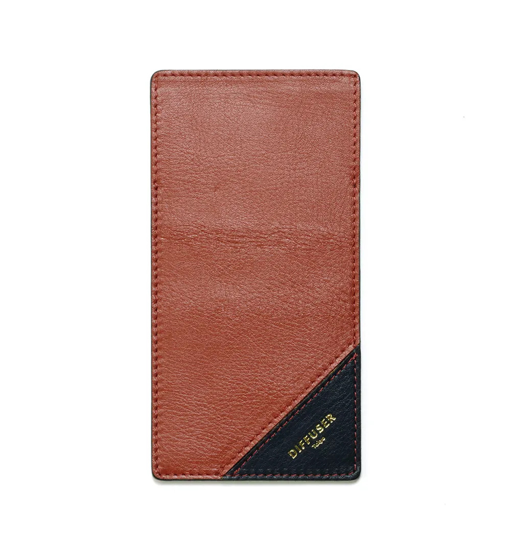 DIFFUSER TOKYO / INNER POCKET EYEWEAR CASE 2 / ORANGE & DARK NAVY