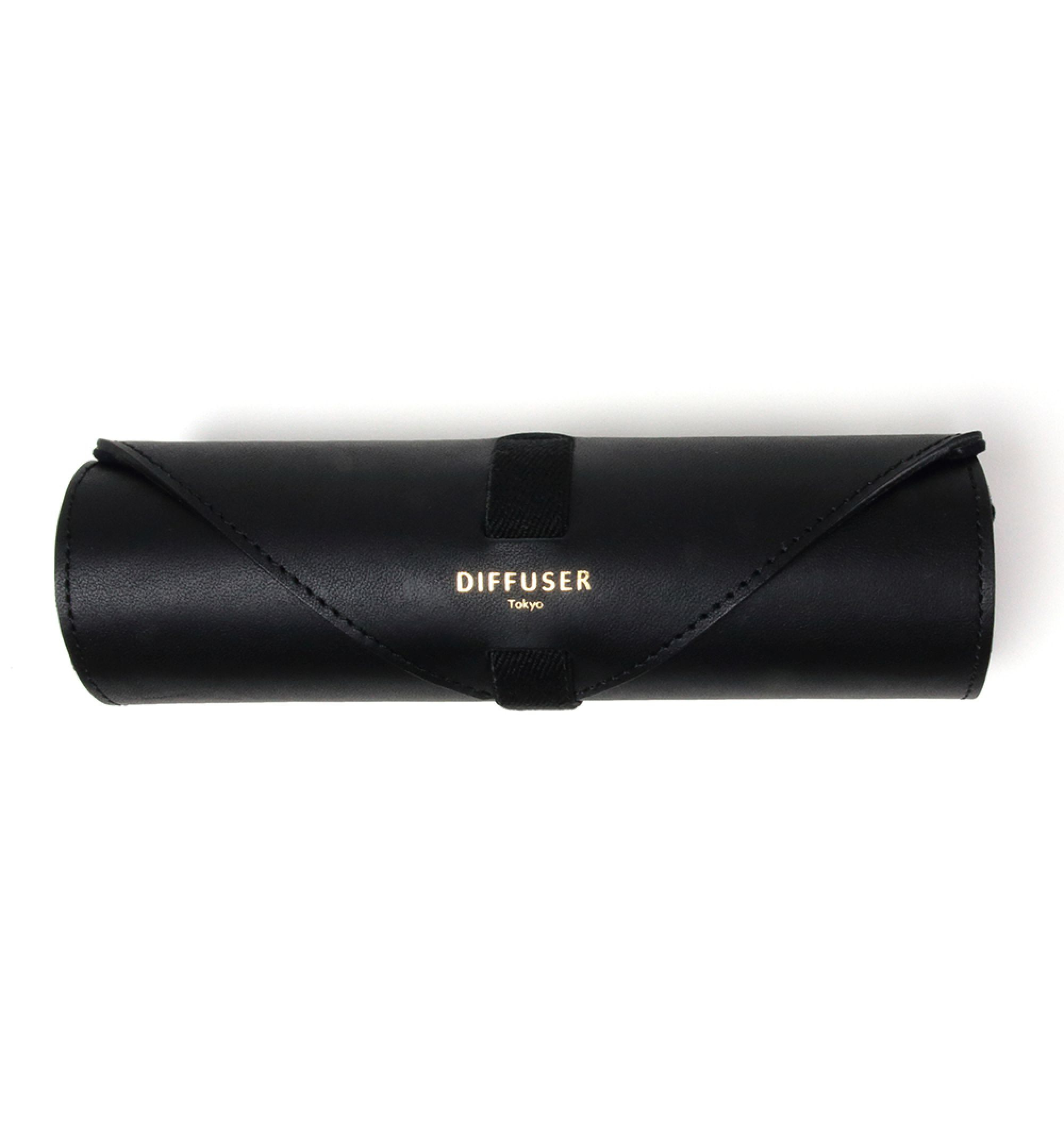 DIFFUSER TOKYO / OIL LEATHER ROLL EYEWEAR CASE / BLACK & BLACK