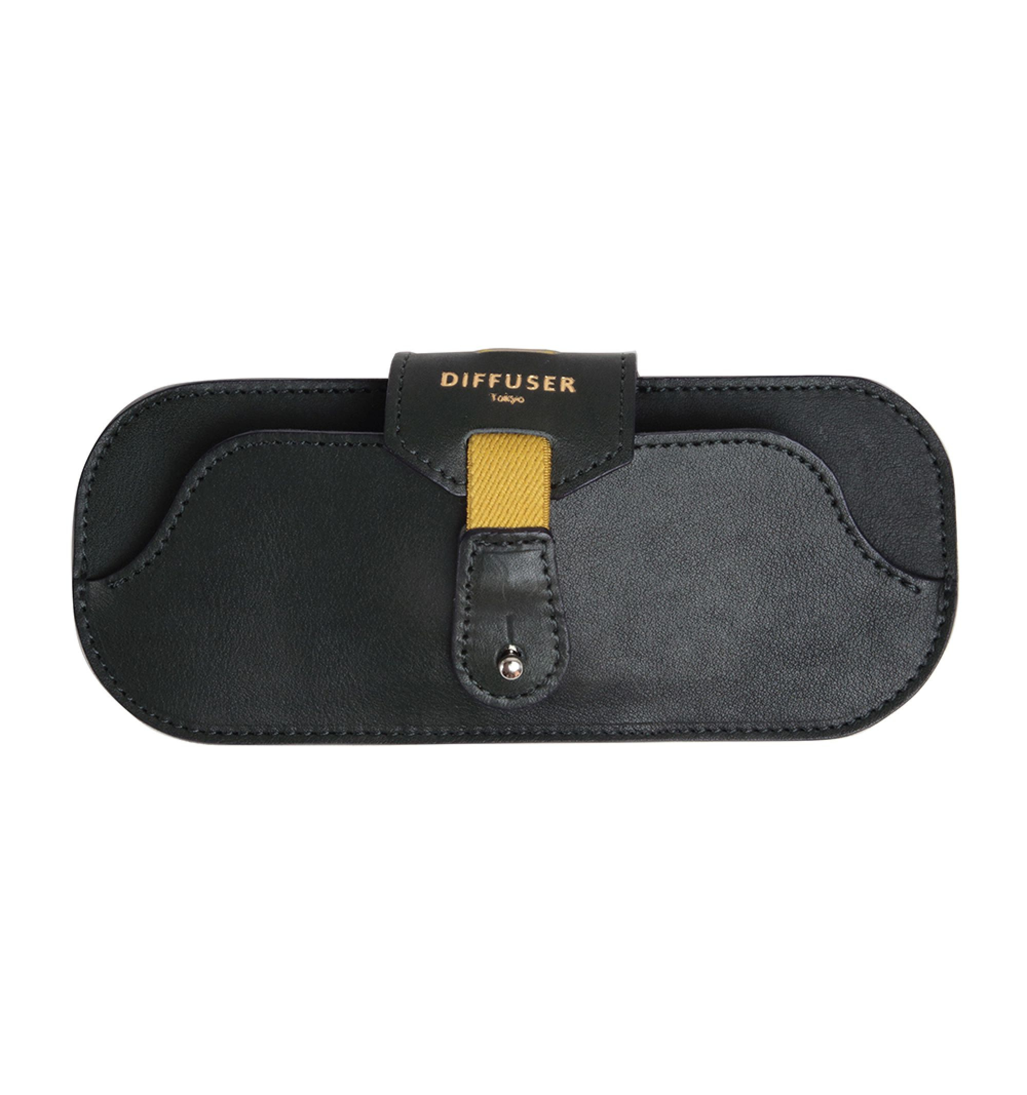 DIFFUSER TOKYO / OIL LEATHER SMART EYEWEAR CASE / DARK GREEN & BROWN