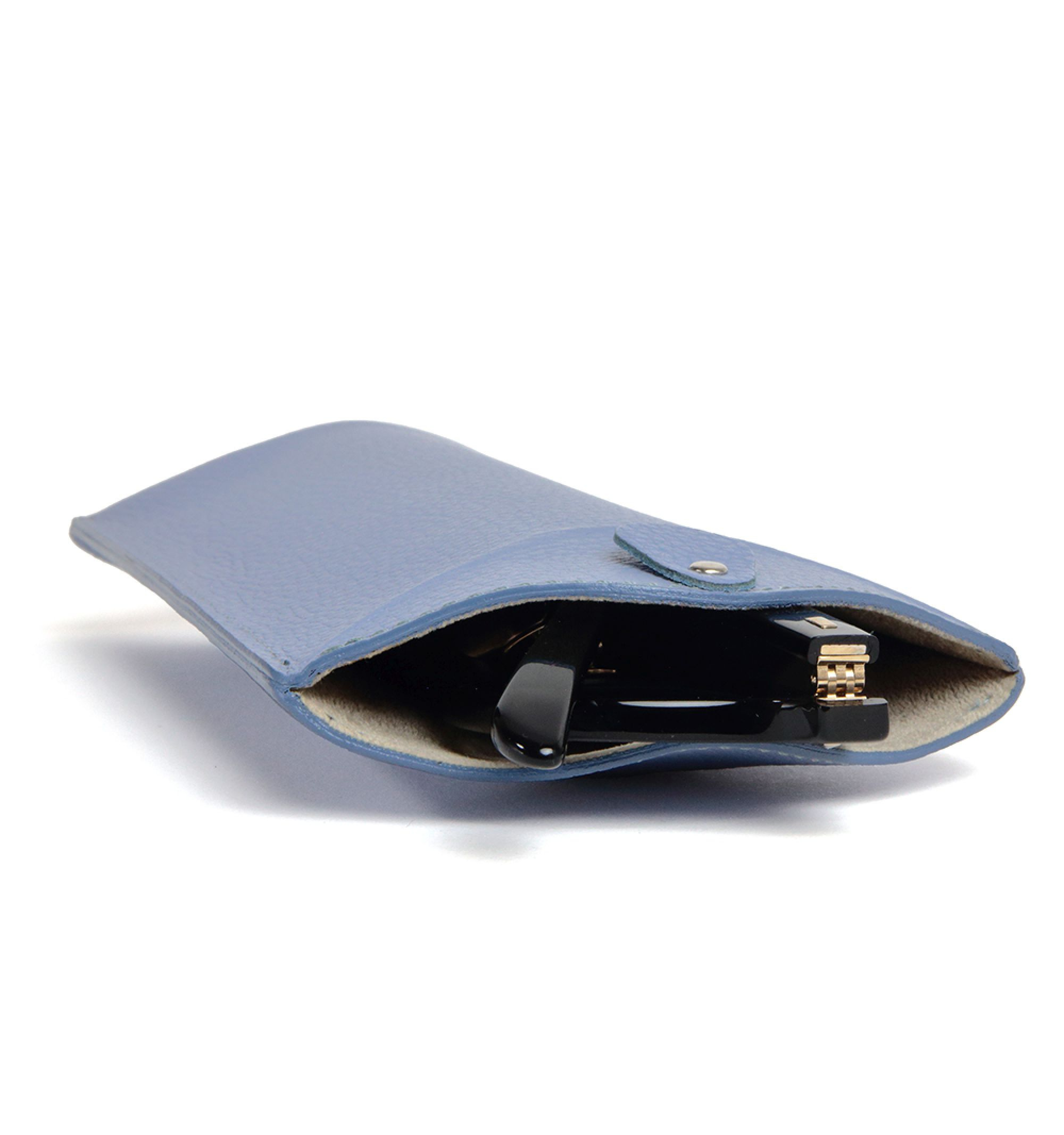 DIFFUSER TOKYO / CYLINDRICAL LEATHER EYEWEAR CASE / PURPLE BLUE