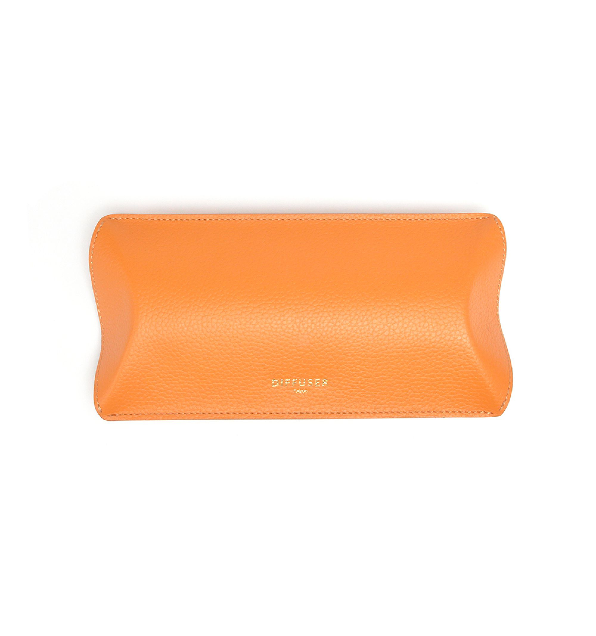 DIFFUSER TOKYO / CYLINDRICAL LEATHER EYEWEAR CASE / ORANGE