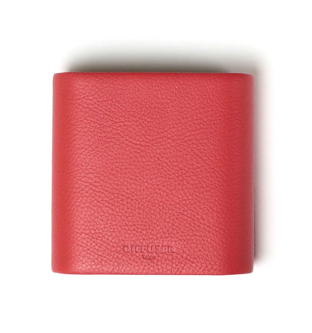 DIFFUSER TOKYO / 2 COMPARTMENT SHRINK LEATHER EYEWEAR STAND / RED & DARK BROWN