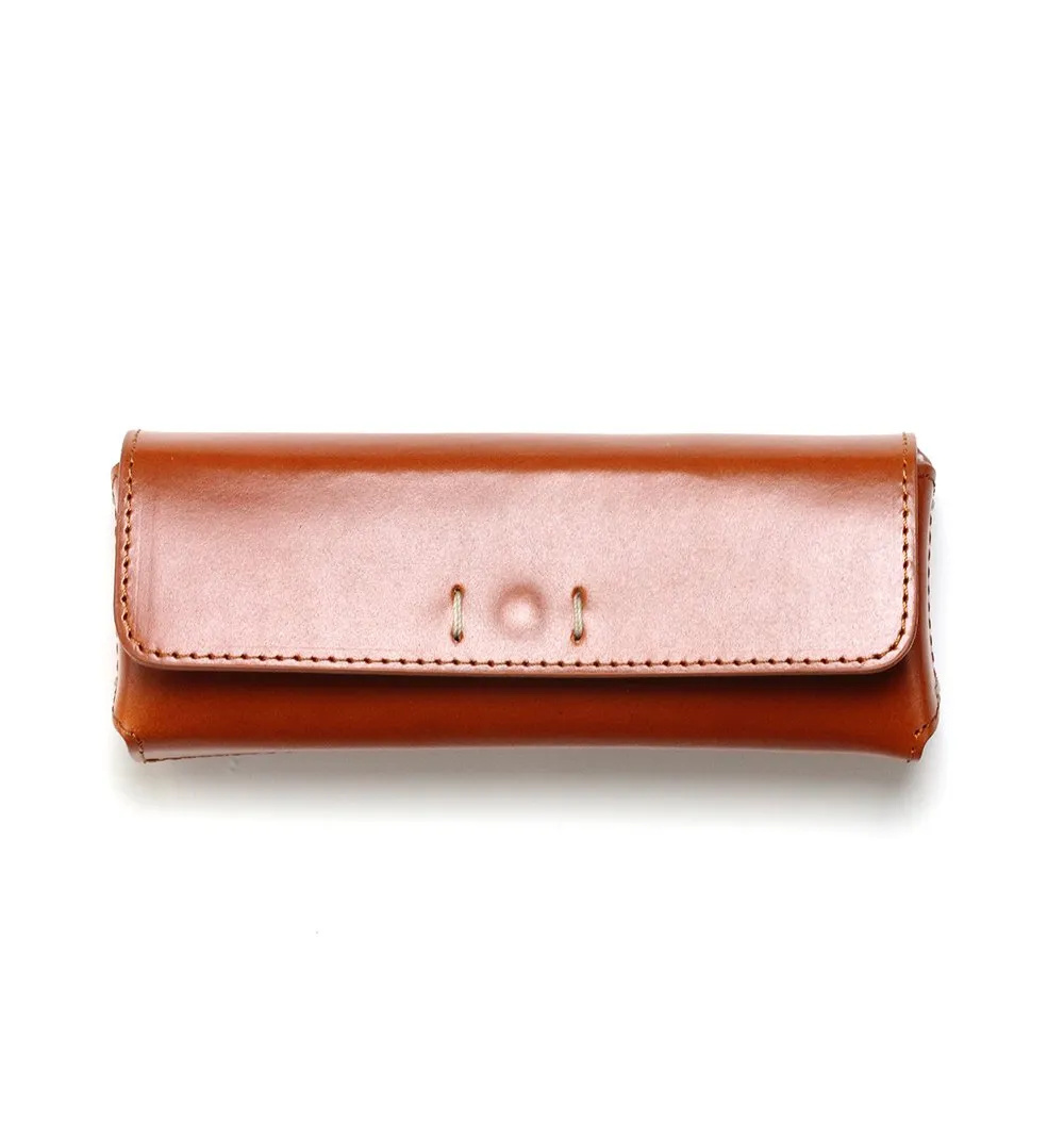 DIFFUSER TOKYO / OIL LEATHER RECT EYEWEAR CASE / CAMEL & LIGHT BROWN
