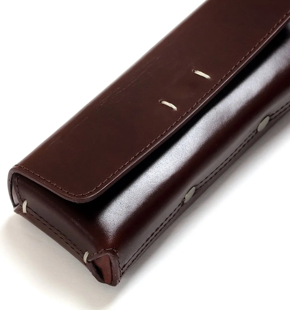 DIFFUSER TOKYO / OIL LEATHER RECT EYEWEAR CASE / CHOCO BROWN & DARK GREEN