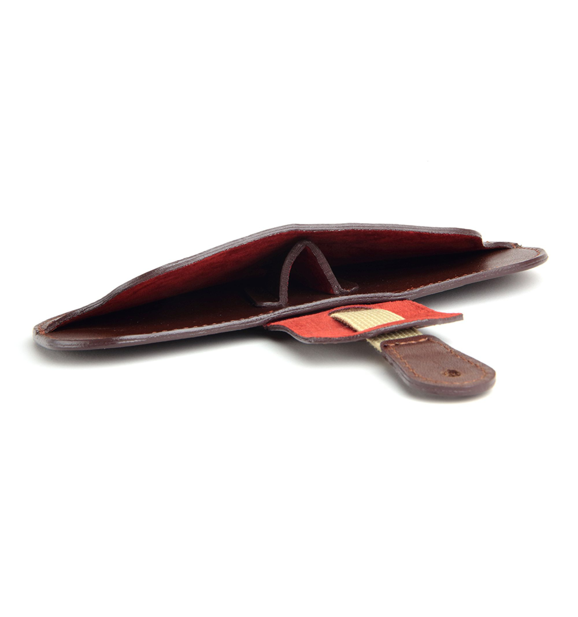 DIFFUSER TOKYO / OIL LEATHER SMART EYEWEAR CASE / DARK BROWN & RED