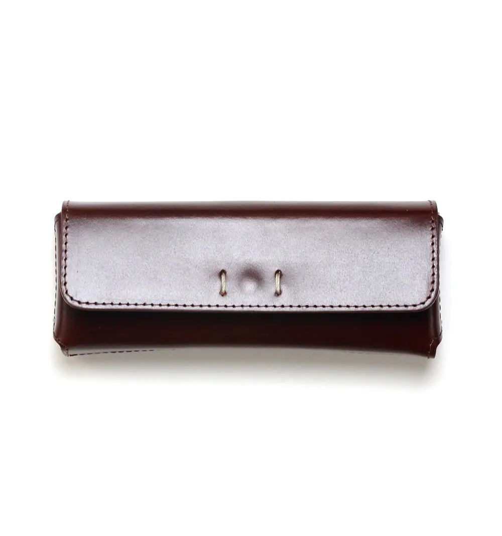 DIFFUSER TOKYO / OIL LEATHER RECT EYEWEAR CASE / CHOCO BROWN & DARK GREEN