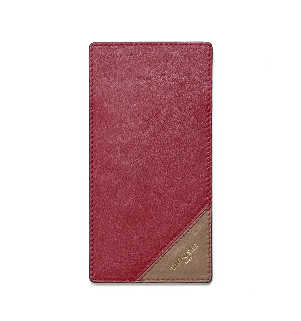 DIFFUSER TOKYO / INNER POCKET EYEWEAR CASE 2 / DARK RED & BEIGE