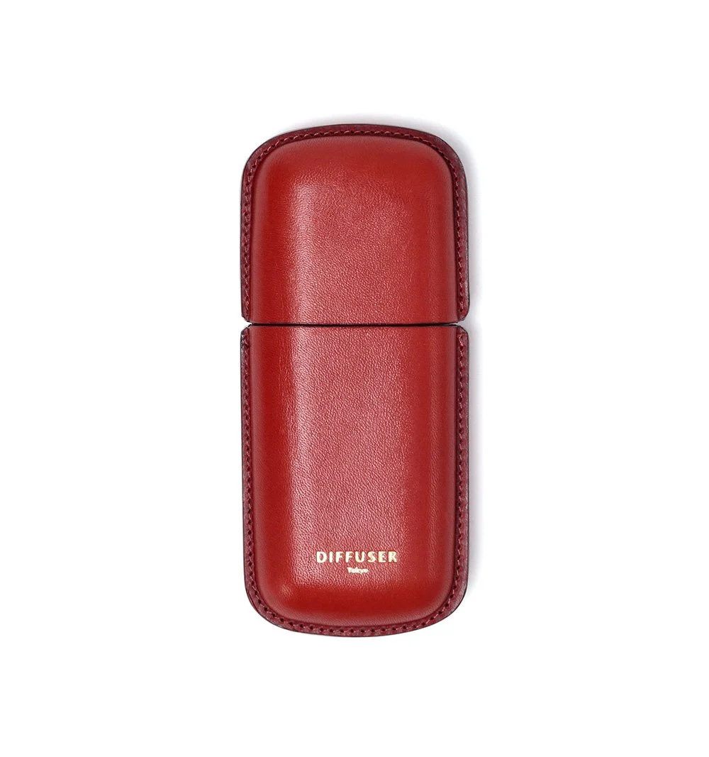 DIFFUSER TOKYO / WETFORMING LEATHER EYEWEAR CASE / RED & BLACK