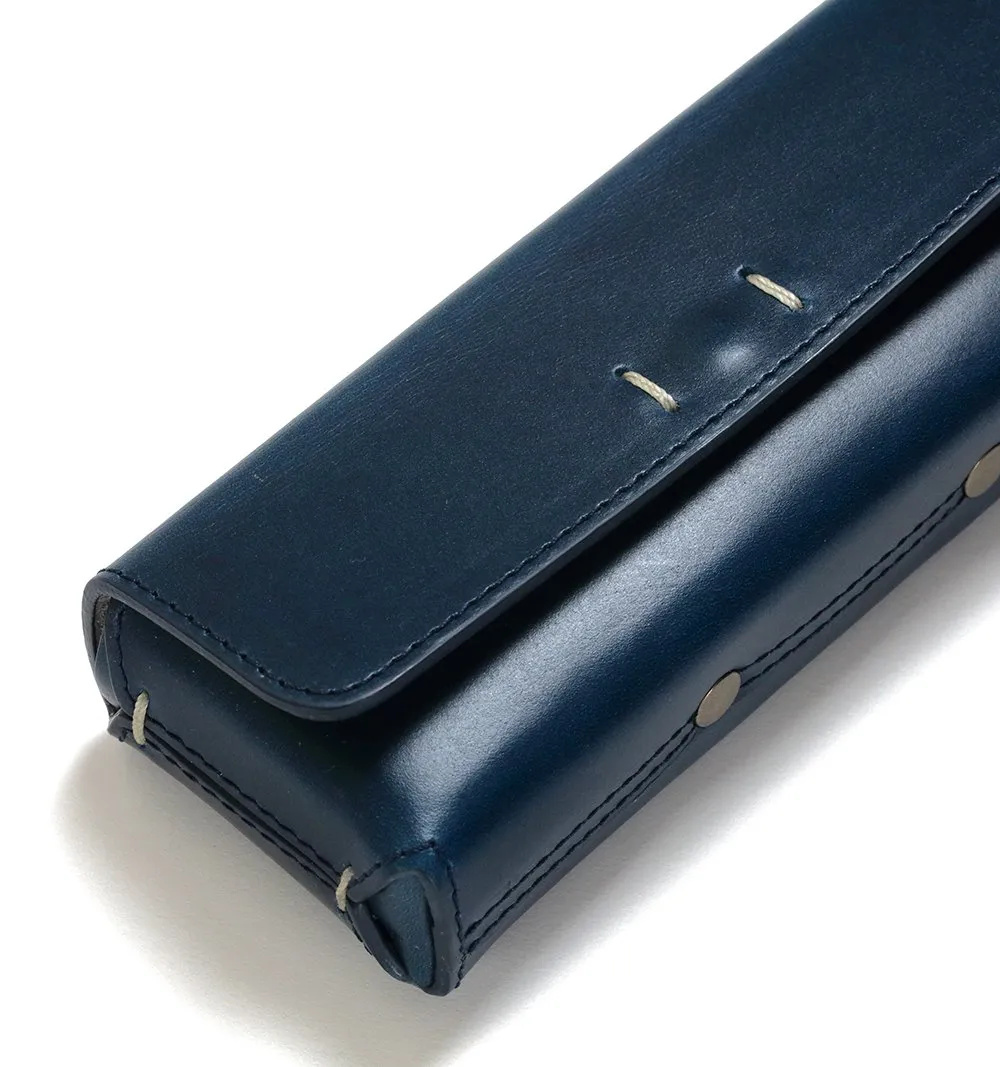 DIFFUSER TOKYO / OIL LEATHER RECT EYEWEAR CASE / BLUE & LIGHT GREY