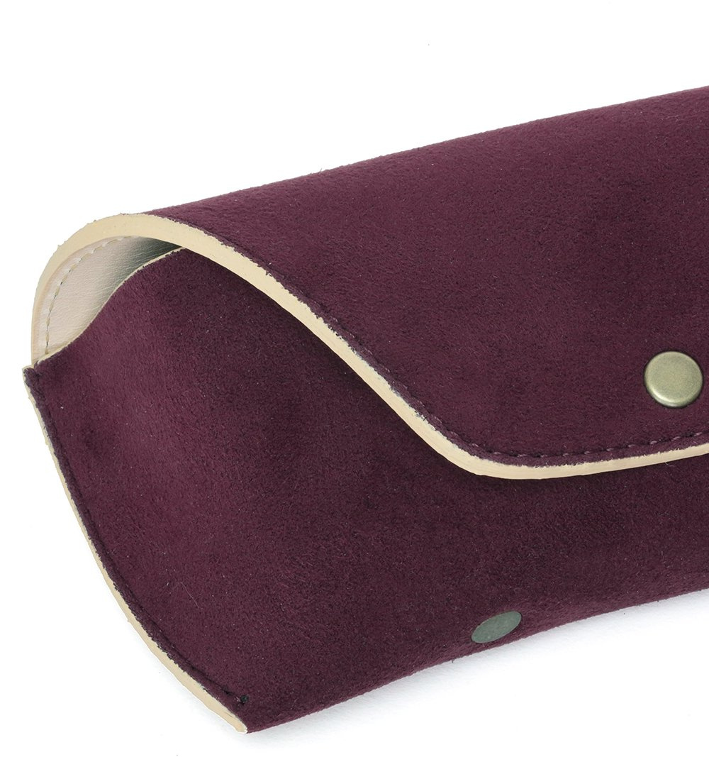 DIFFUSER TOKYO / TECH SUEDE EYEWEAR CASE / RED PURPLE & NATURAL