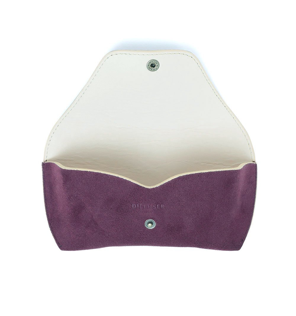 DIFFUSER TOKYO / TECH SUEDE EYEWEAR CASE / RED PURPLE & NATURAL