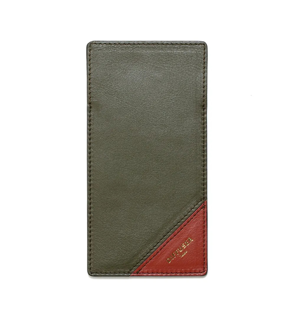 DIFFUSER TOKYO / INNER POCKET EYEWEAR CASE 2 / KHAKI & ORANGE