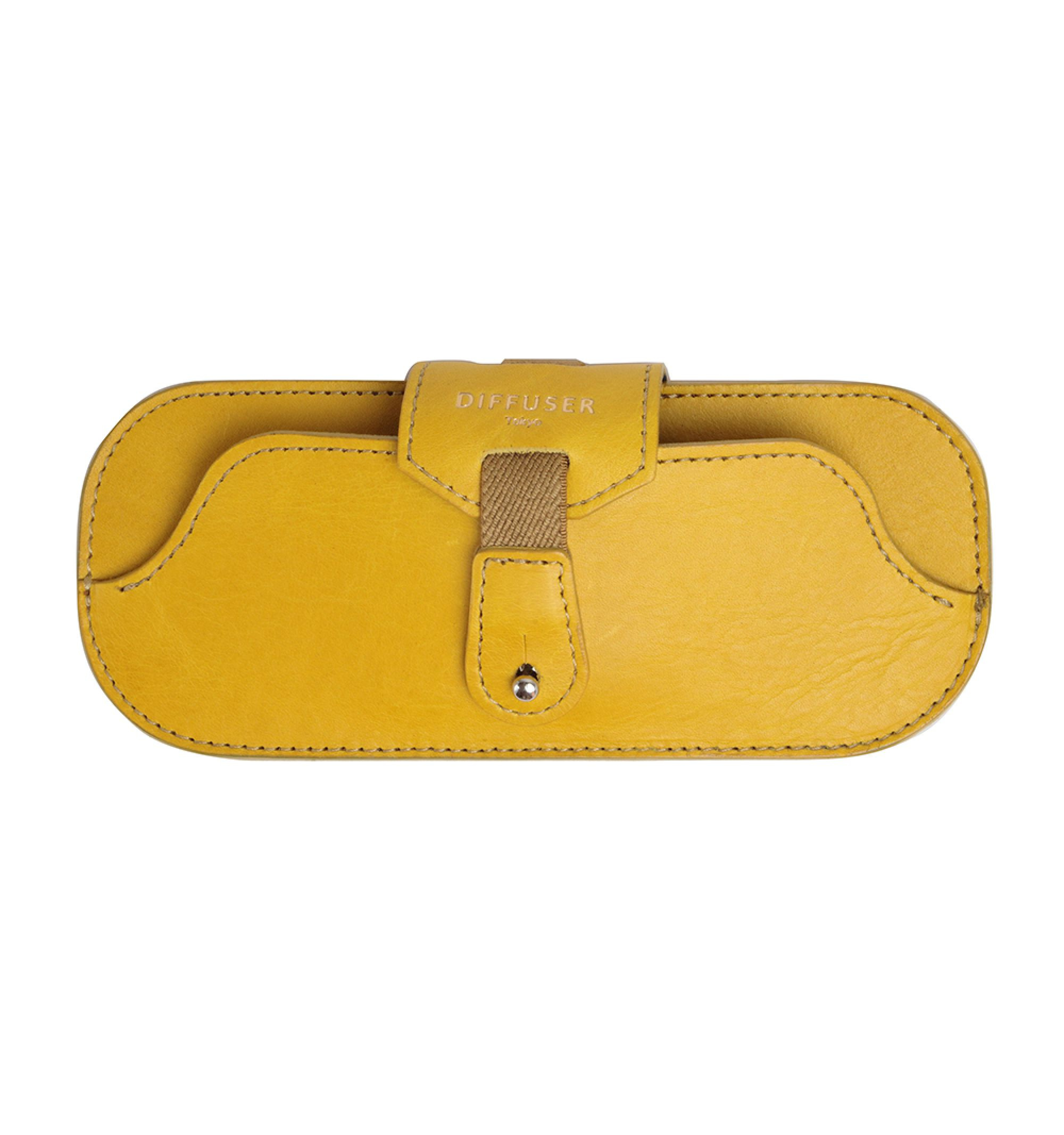 DIFFUSER TOKYO / OIL LEATHER SMART EYEWEAR CASE / YELLOW & NAVY
