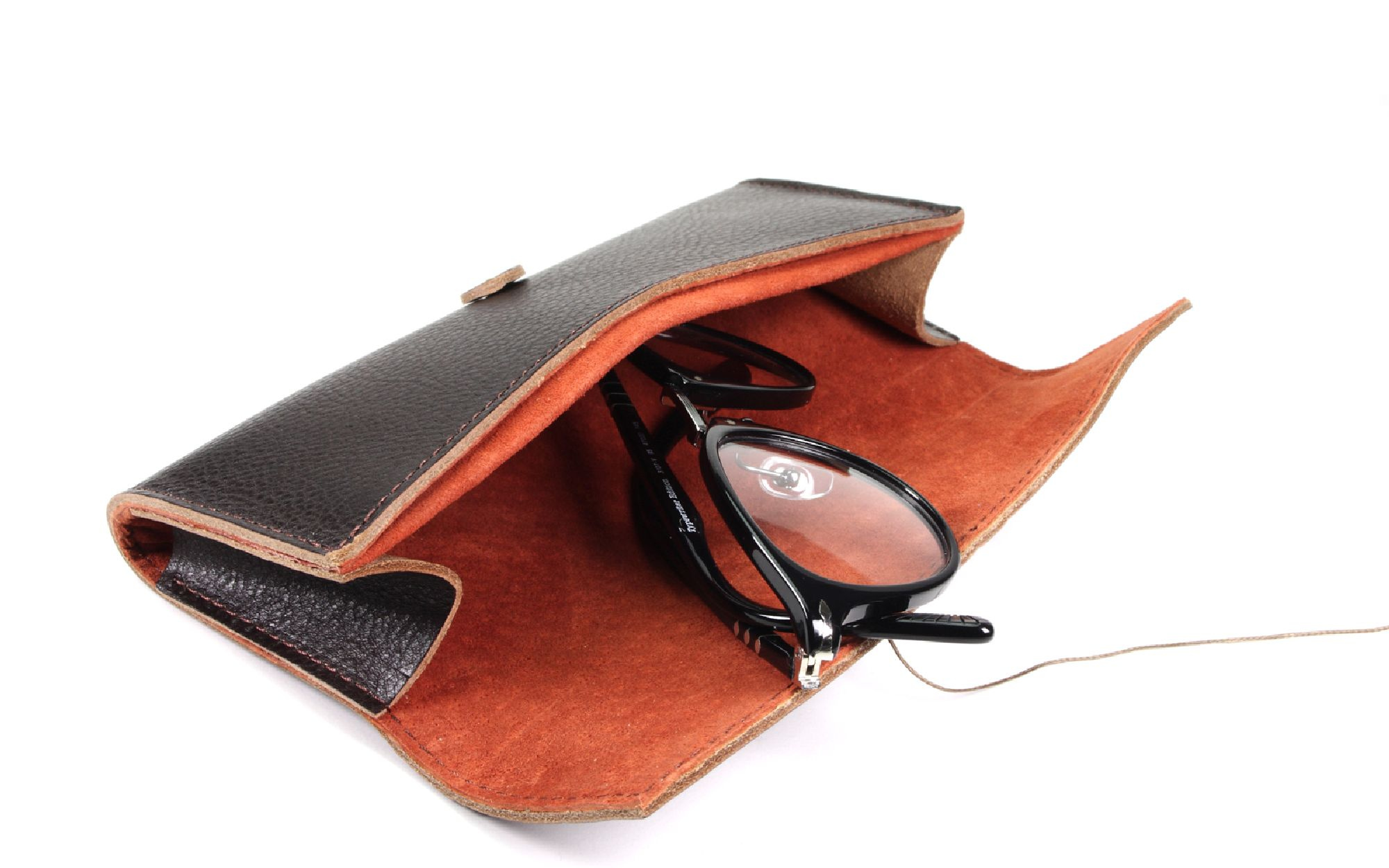 DIFFUSER TOKYO /SHRINY LEATHER SOFT EYEWEAR CASE / BLACK BROWN