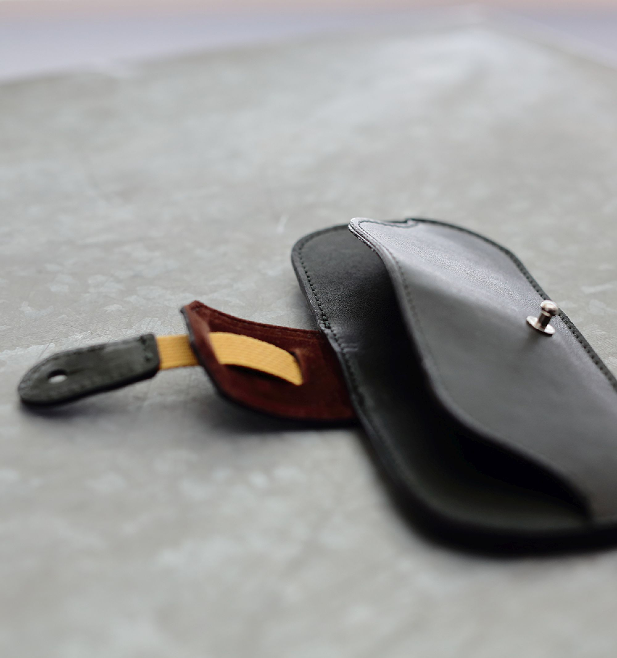 DIFFUSER TOKYO / OIL LEATHER SMART EYEWEAR CASE / DARK GREEN & BROWN
