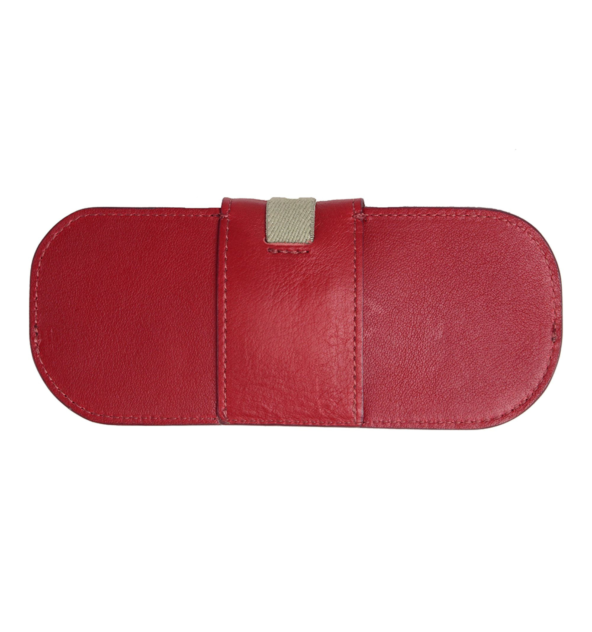 DIFFUSER TOKYO / OIL LEATHER SMART EYEWEAR CASE / RED & LIGHT BROWN