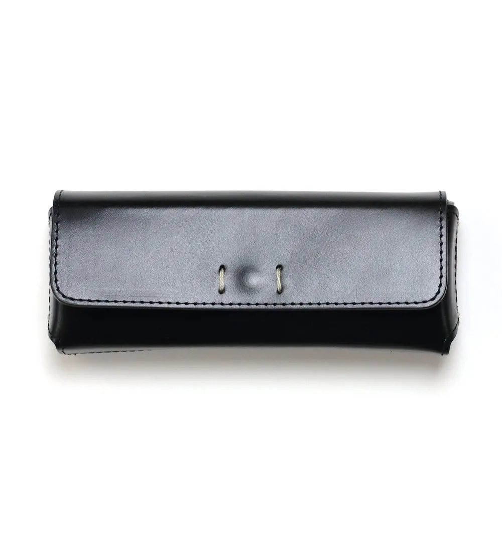 DIFFUSER TOKYO / OIL LEATHER RECT EYEWEAR CASE / BLACK & NAVY