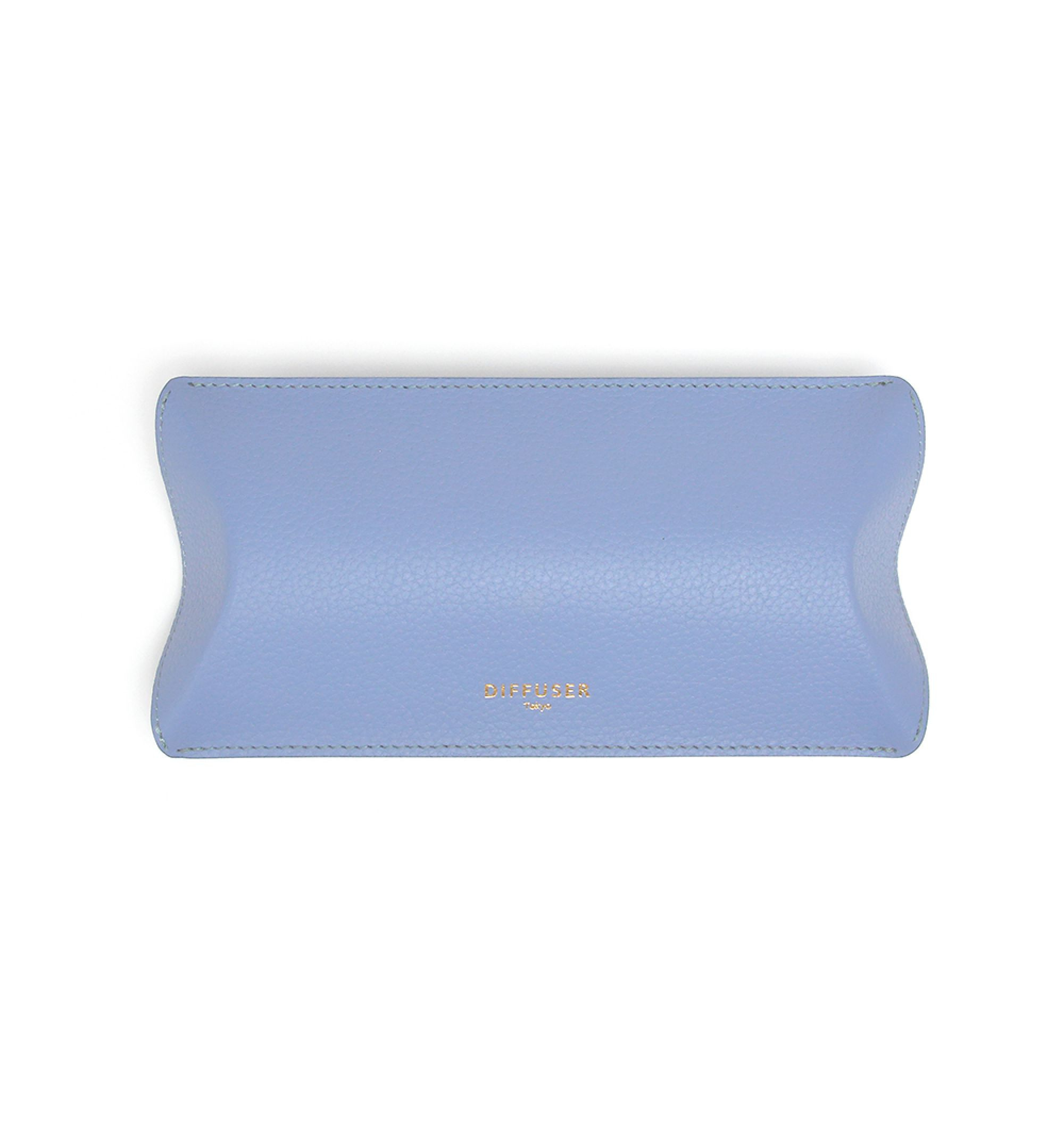 DIFFUSER TOKYO / CYLINDRICAL LEATHER EYEWEAR CASE / PURPLE BLUE